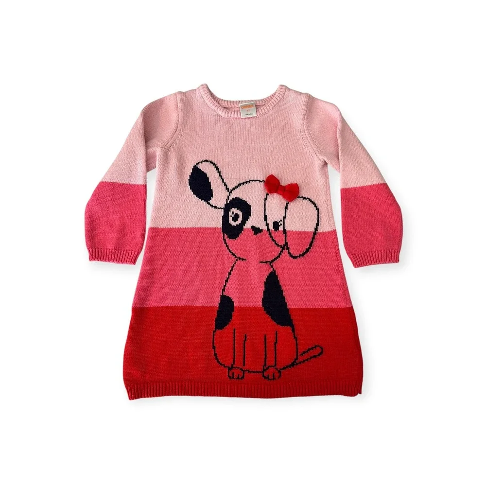 Gymboree Sweater Dress Pink Red Excellent 2T Toddler Girls